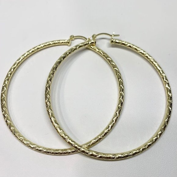 Gold hoops, Gold jewelry, Earrings, Gold Filled, Large hoops, round - Picture 2 of 6